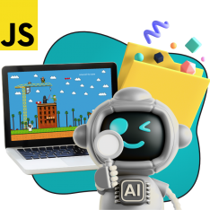 Язык программирования JavaScript + AI. Проектное обучение + геймификация + AI-помощники - КИБЕРшкола программирования для детей, компьютерные курсы для школьников, начинающих и подростков - KIBERone г. Можайский